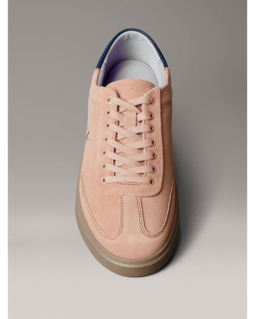 Calvin Klein Gray Suede Signature Logo Trainers