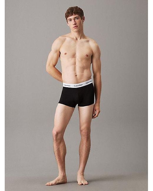 Calvin Klein Black Low Rise Trunk 3pk 0000u2664g Boxers,b- White for men