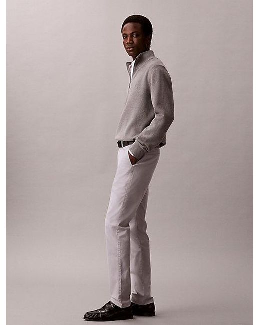 Calvin Klein Multicolor Slim Cotton Stretch Chino Trousers for men