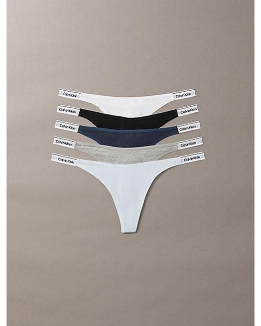 Calvin Klein Gray 5 Pack String Thongs