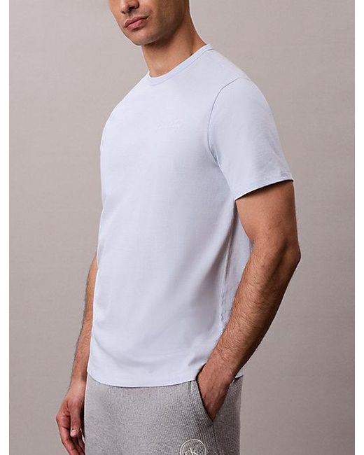 Calvin Klein Gray Pyjama T-Shirt Cotton Poplin for men