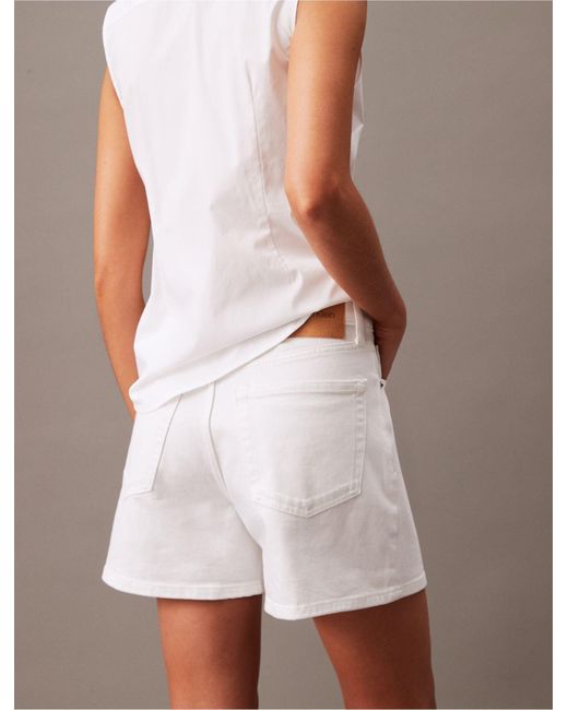 Calvin Klein White 90s Fit Denim Shorts