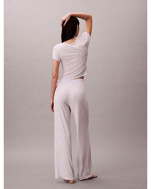 Calvin Klein Gray Soft Modal Rib Pyjama Pants
