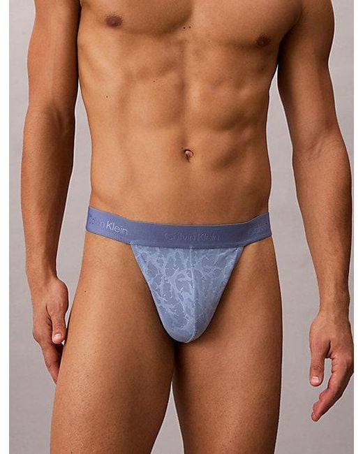 Calvin Klein Blue Thong Microfibre Lace for men