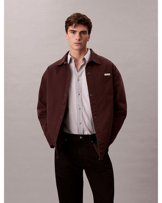 Giacca-Camicia Anni '90 di Calvin Klein in Purple da Uomo