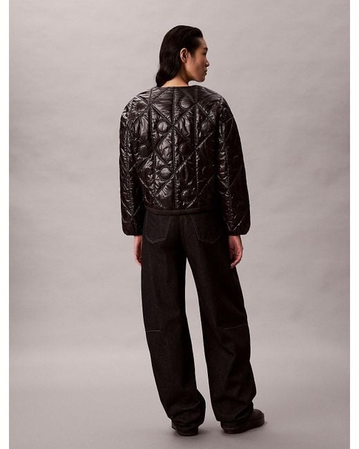 Calvin Klein Brown Reversible Logo Quilted Jacket