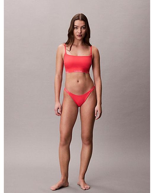 Calvin Klein Red Bikini Bottoms Ck Icon