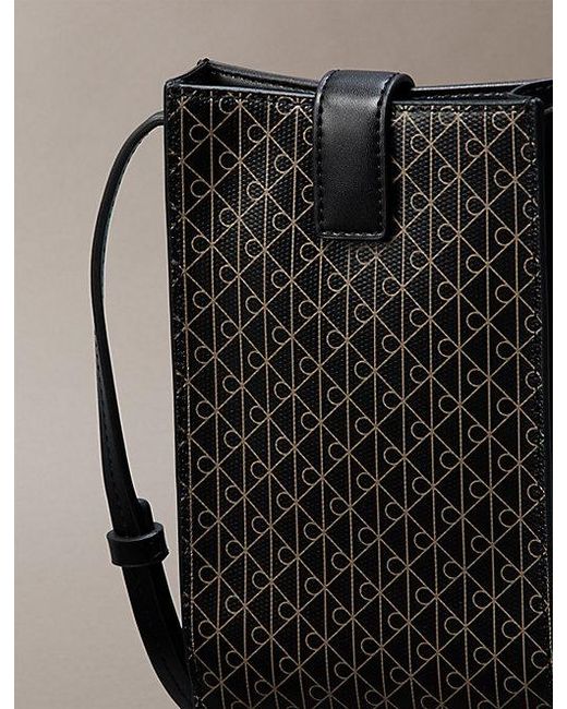 Calvin Klein Multicolor Allover Emblem Logo Phone Crossbody Bag