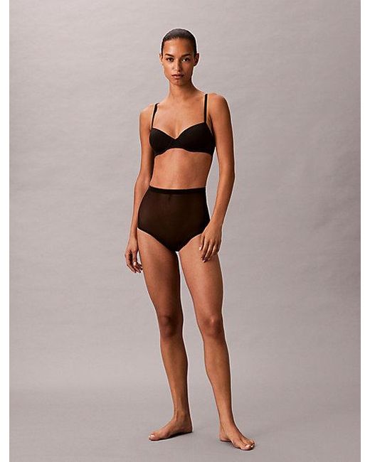 Calvin Klein Black Lift Demi Bra Minimalist Mesh