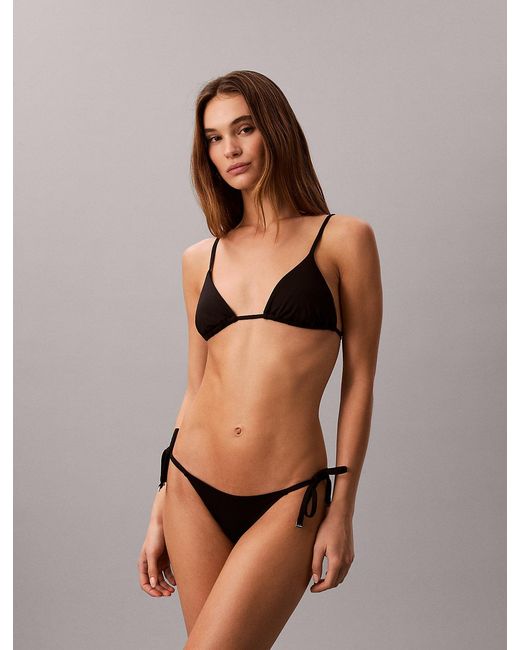 Calvin Klein Black Tie Side Bikini Bottoms