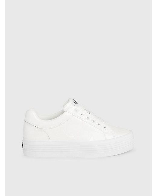 Zapatillas de plataforma de piel Calvin Klein de color White