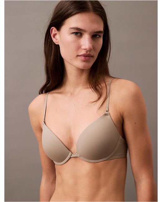 Calvin Klein Brown Minimalist Micro Push-Up Plunge Bra