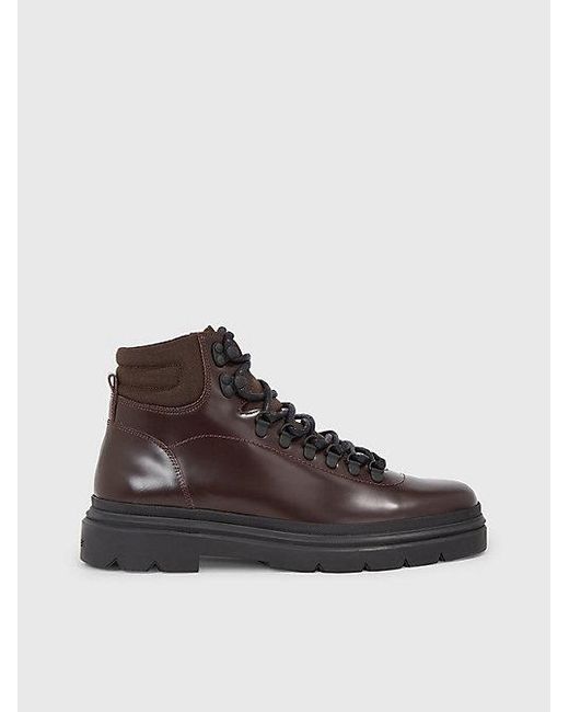 Calvin Klein Leder-Boots in Brown für Herren
