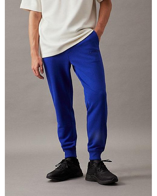 Calvin Klein Joggingbroek Van Badstofkatoen in het Blue voor heren
