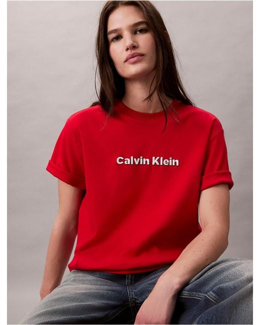 Calvin Klein Calvin Klein Embroidered Logo Graphic Classic T-Shirt