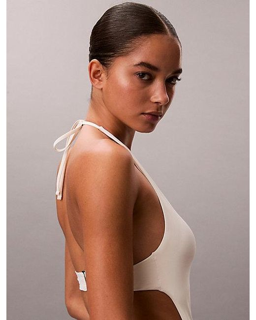 Calvin Klein Plunge Badpak in het White