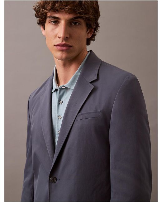 Calvin Klein Gray Packable Tech Classic Blazer for men