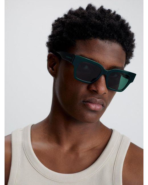 Calvin Klein Blue Rectangle Sunglasses Ckj23601S
