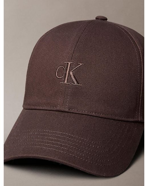 Calvin Klein Brown Embroidered Monogram Baseball Cap
