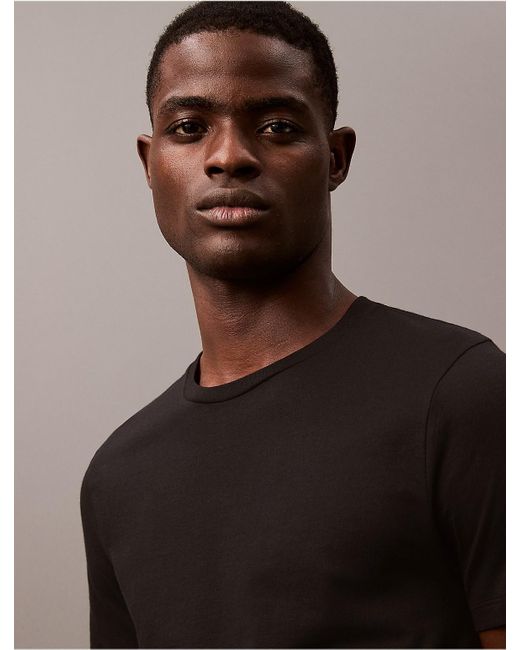 Calvin Klein Black Cotton Classics 3-Pack Classic Fit Crewneck T-Shirt for men