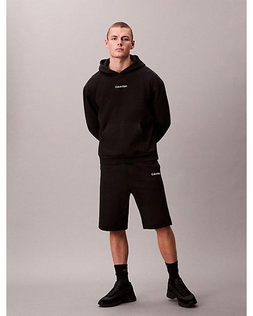 Calvin Klein Black Sport Soft Cotton French Terry Fleece Shorts for men