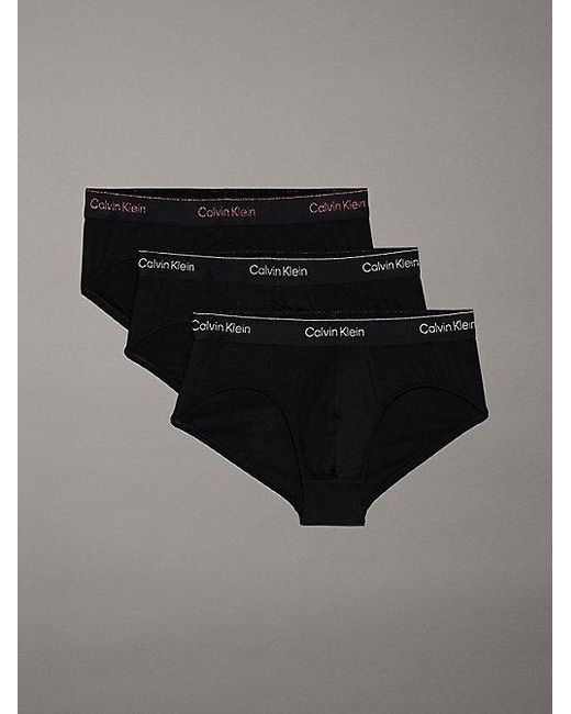Calvin Klein 3-Pack Slips in het Black voor heren