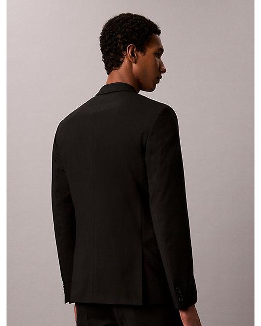 Calvin Klein Black Slim Wool Stretch Blazer for men