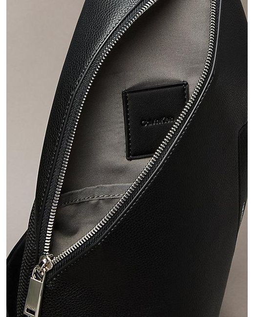 Calvin Klein Black Micro Pebble Sling Bag for men