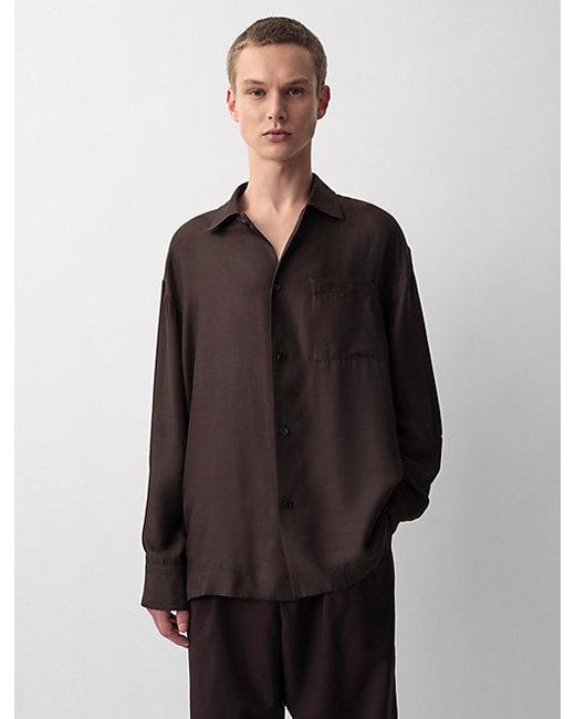 Calvin Klein Atlas Button-Down Overhemd in het Brown voor heren