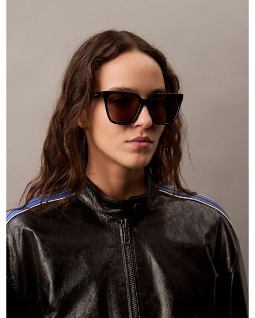 Calvin Klein Gray Modified Rectangle Sunglasses Ck25500S