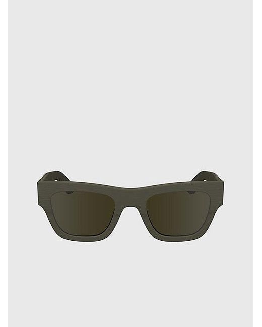 Calvin Klein Green Modified Rectangle Sunglasses for men