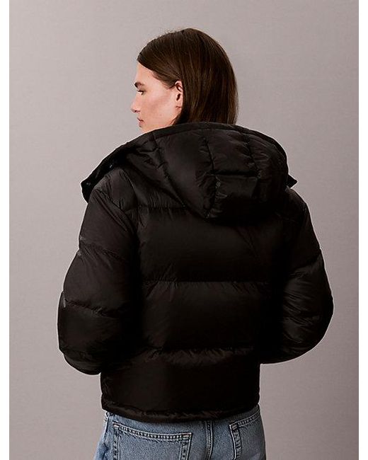 Calvin Klein Black Jeans Short Down Puffer Jacket
