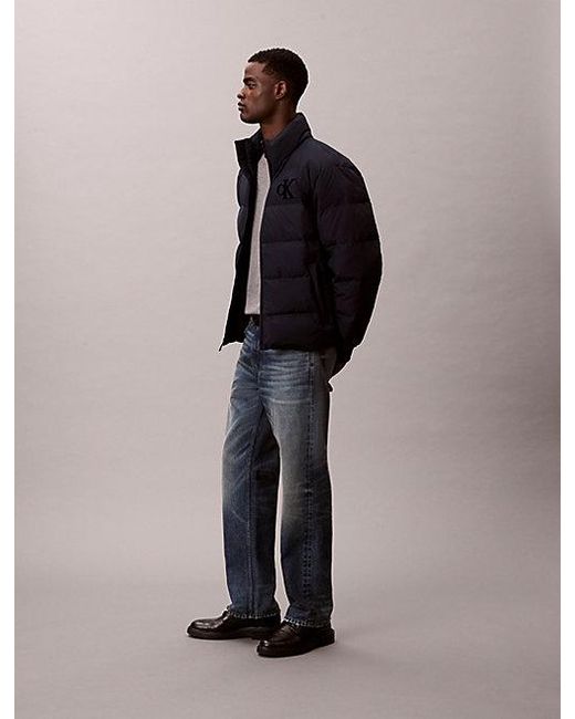 Calvin Klein Chenille Pufferjack Met Monogram in het Blue voor heren