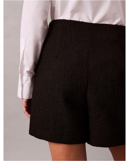 Calvin Klein Brown Tweed Tailored Shorts