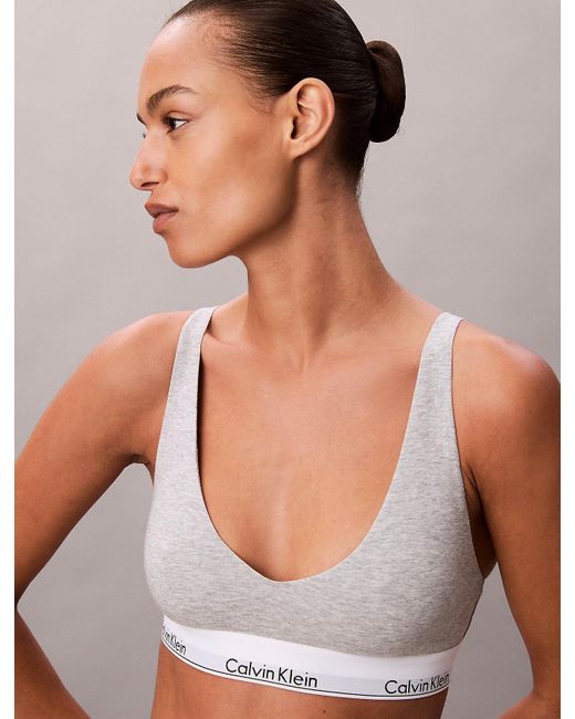 Calvin Klein White Unlined Triangle Bralette