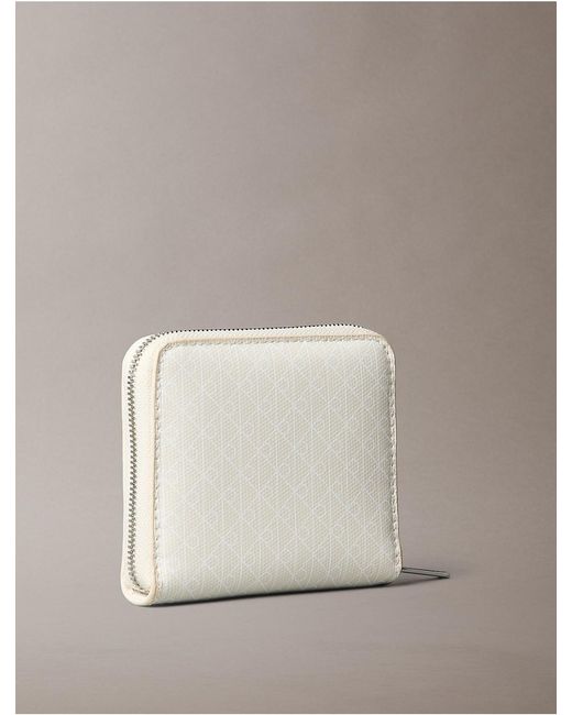 Calvin Klein Multicolor Allover Monogram Square Zip Wallet