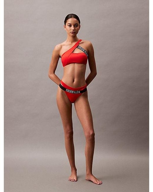 Calvin Klein Bralette Bikinitop in het Red