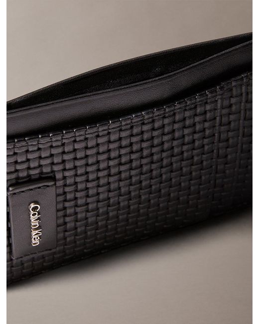 Calvin Klein Black Embossed Woven Card Case for men