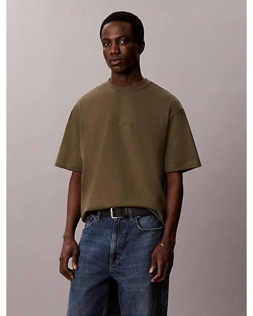 Calvin Klein Multicolor Relaxed Heavy Jersey Logo T-Shirt for men