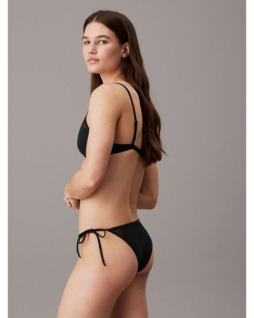 Calvin Klein Natural Sheer Panel Triangle Bikini Top