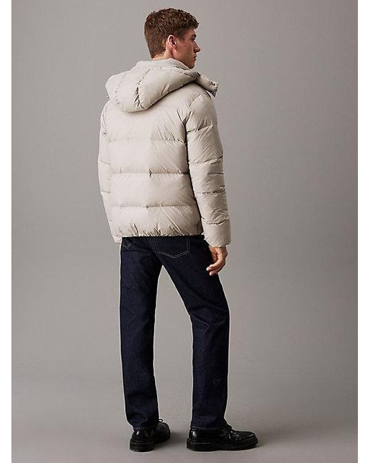 Calvin Klein Donzen Pufferjack Met Capuchon in het Gray voor heren