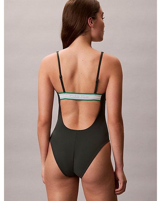 Calvin Klein Black Scoop Back Swimsuit Ck Icon