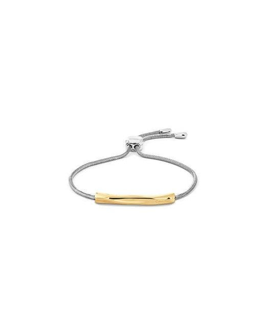 Calvin Klein White Jeans Adjustable Sculpted Bar Bracelet