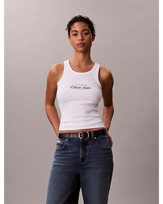Calvin Klein Top Vrouw Wit in het Blue