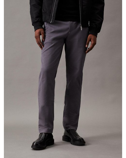 Calvin Klein Black Slim Chino Trousers for men