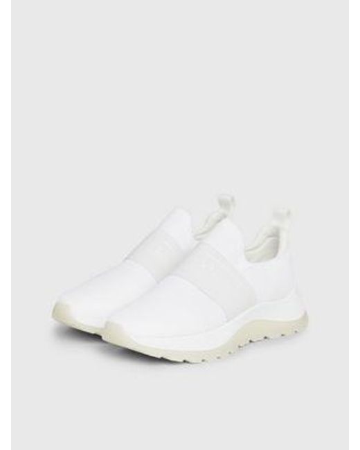 Calvin Klein White Slip-on-Socken-Sneakers