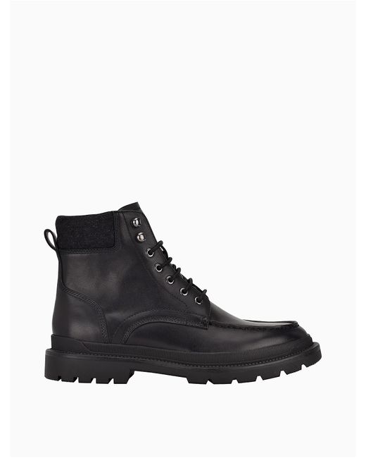 Calvin Klein Trophy Leather Boot in Black/ Dark Grey (Black) for Men - Lyst