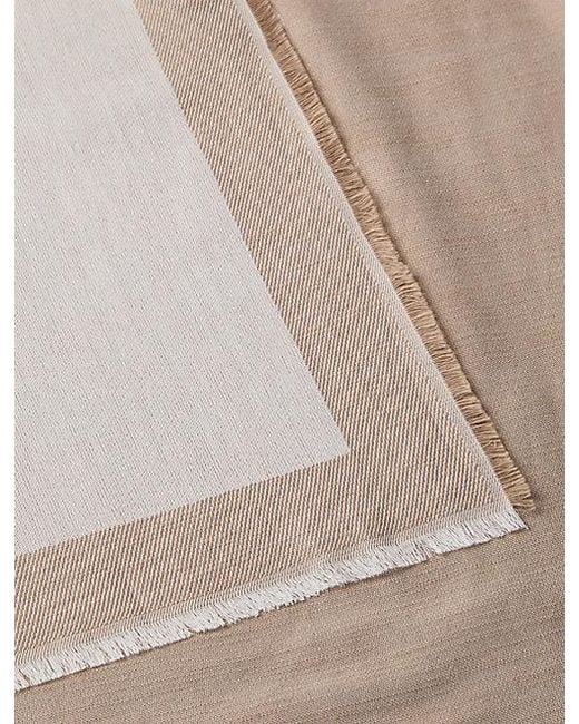 Calvin Klein Gray Square Chambray Logo Scarf