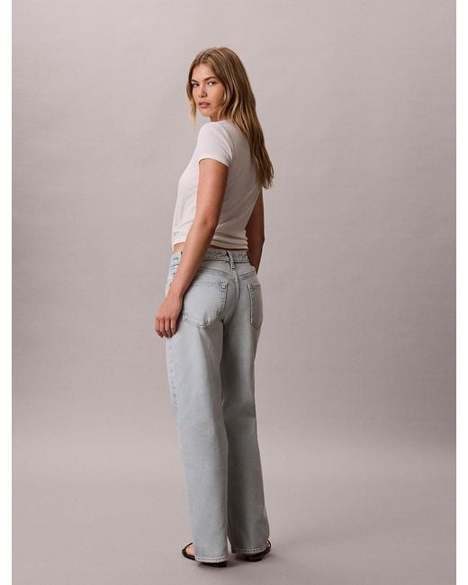 Calvin Klein Blue 90's Straight Distressed Jeans