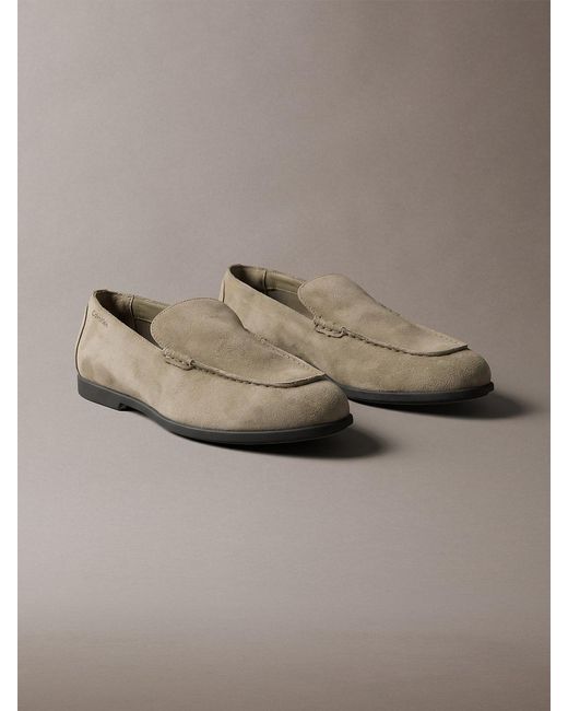 Calvin Klein Gray Suede Hybrid Loafers for men